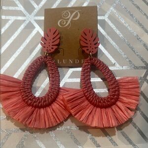 Plunder Coral and Pink Fringe Earrings